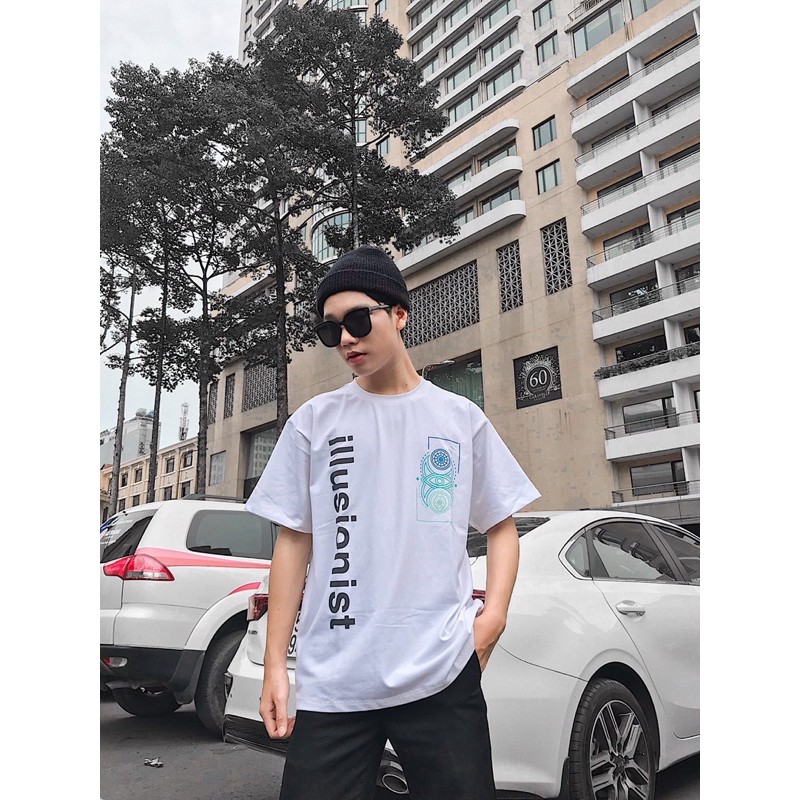 Áo thun tay lỡ unisex Illusionist phản quang 7 màu form rộng