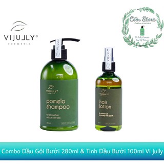 Dầu gội bưởi & tinh dầu bưởi vijully giảm rụng tóc -kích mọc tóc-làm dài tóc