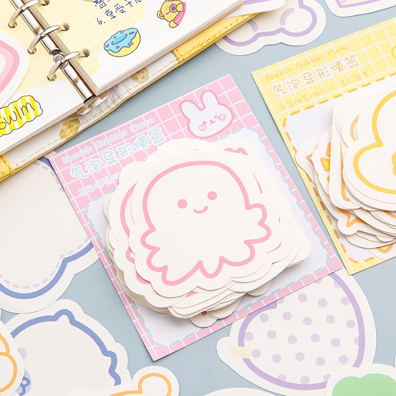 Set 90 Tấm Giấy Ghi Chú Chống Dính Họa Tiết Hoạt Hình Đáng Yêu