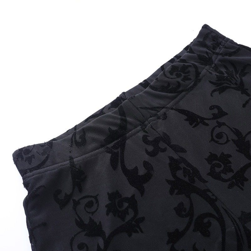 Quần dài ống loe vải ren xuyên thấu phong cách gothic bohemian thời trang cổ điển cho nữ