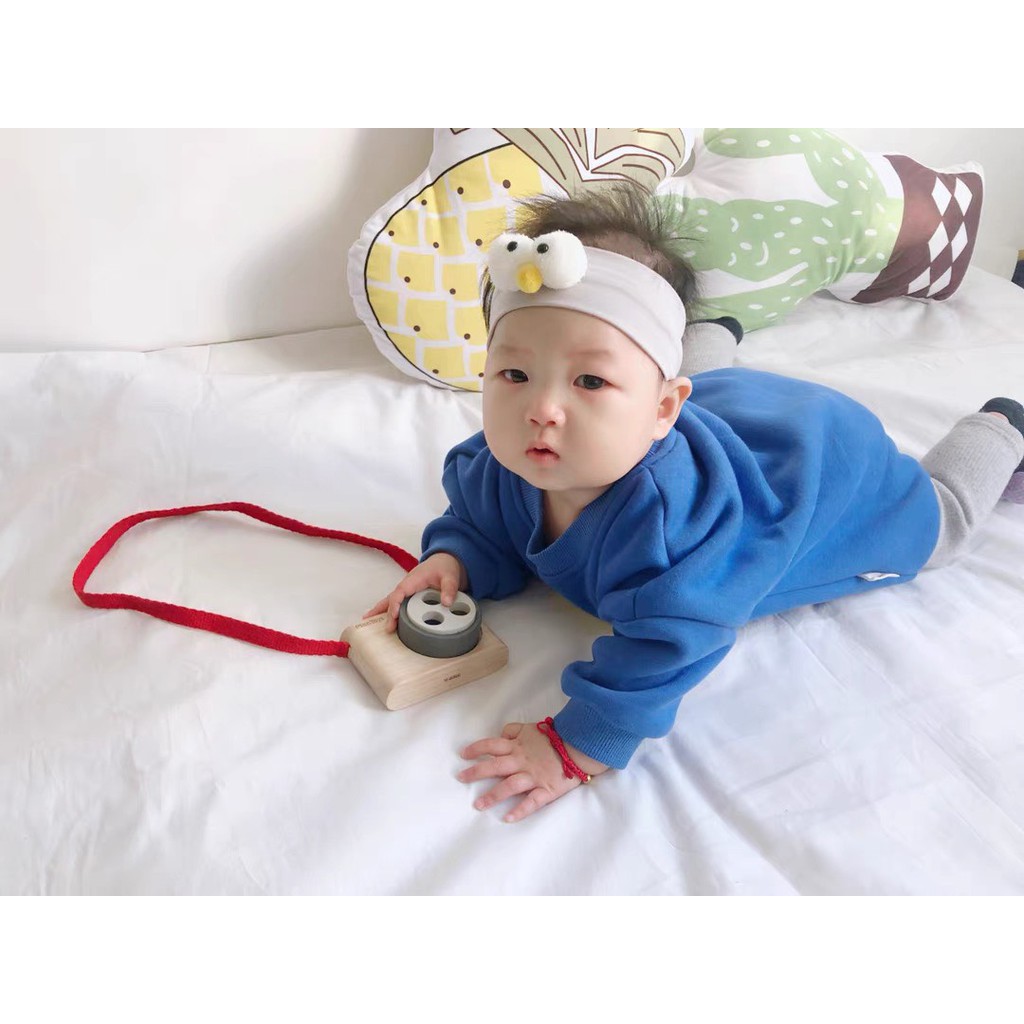 Băng đô vải họa tiết mắt chim dễ thương cho bé BD57 Mimo Baby