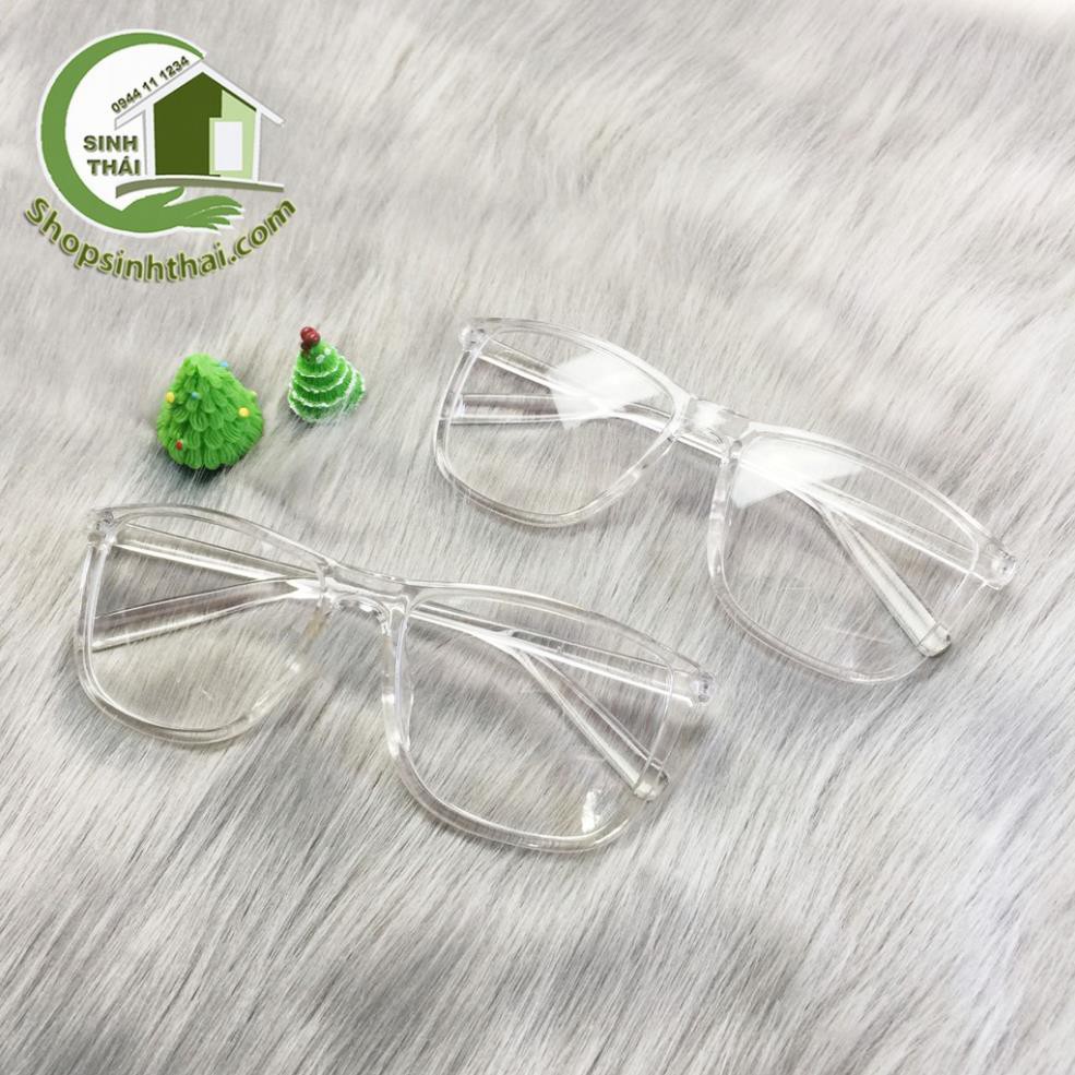 Mắt kính gọng nhựa màu trắng cho cả nam nữ - kính vuông bầu lớn ( giá sỉ )