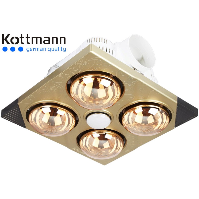 Đèn sưởi công nghệ Đức âm trần 4 bóng Kottmann dùng hộp công tắc - K4B-T[Hàng chính hãng ]