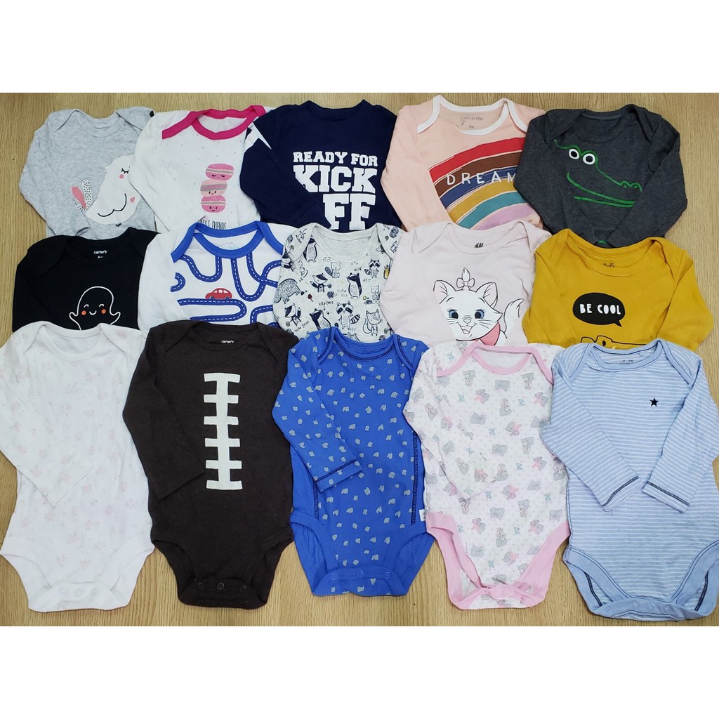 HÀNG B: Body tay dài Geoger, Carter, Disney, HM...mix hiệu, size 1m - 36m, Cambo
