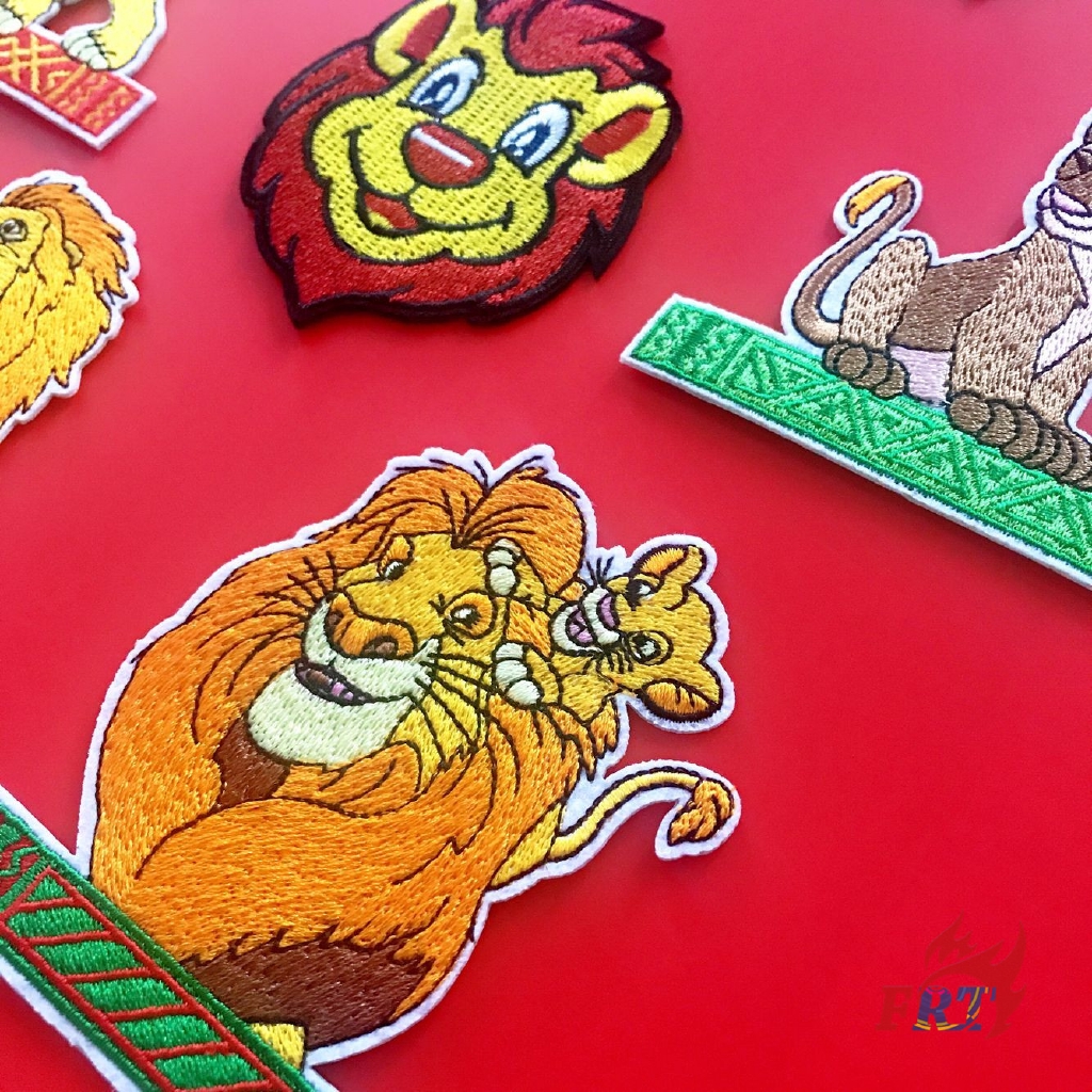 ☸ Miếng Dán Ủi Thêu Hình Vua Sư Tử Dễ Thương ☸ 1 Sticker Ủi Thêu Hình Nhân Vật Disney