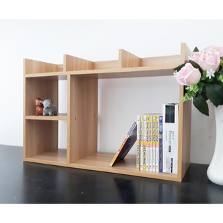 Kệ sách gỗ để bàn vân gỗ LuNa