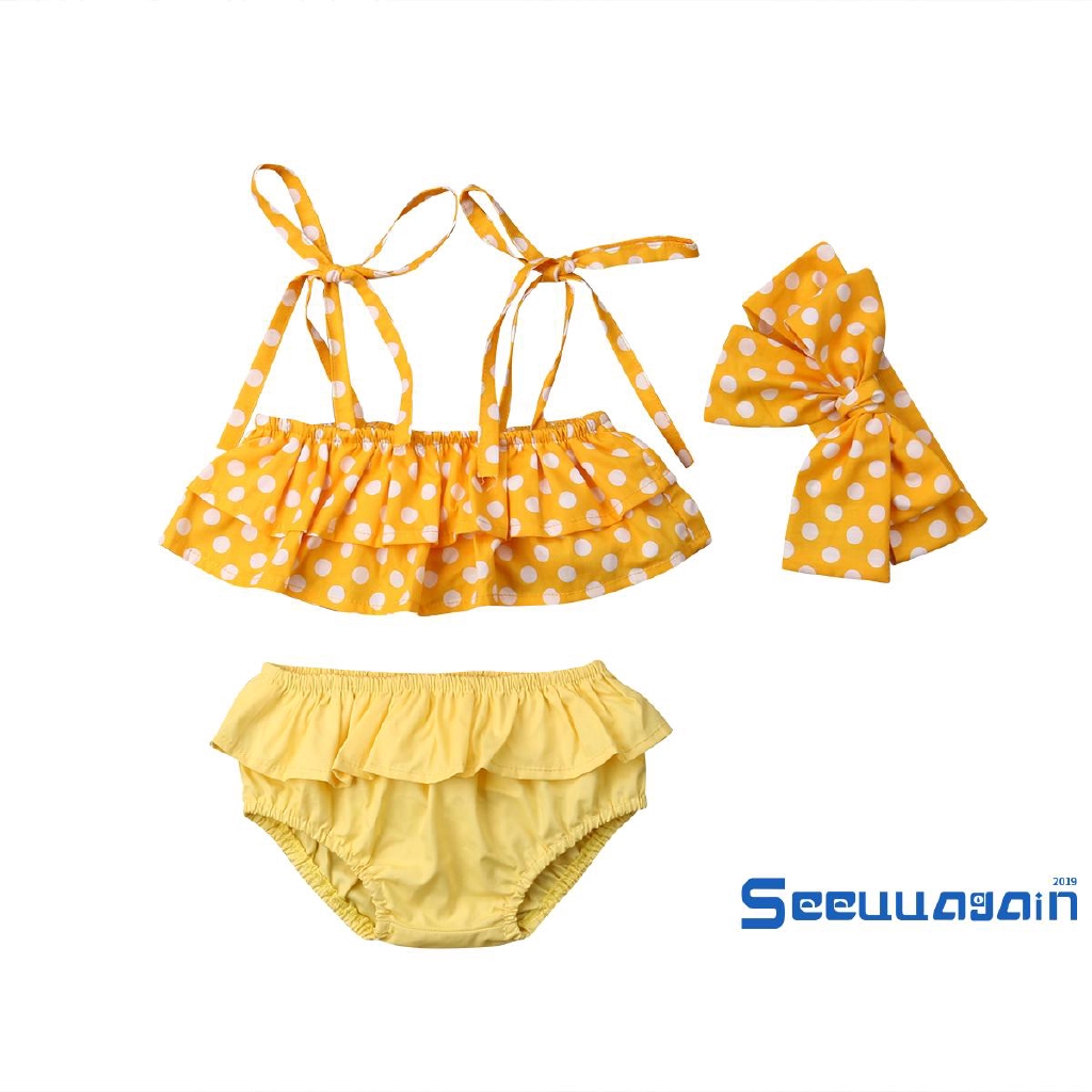 Set đồ bơi bikini dạng váy xòe dễ thương cho bé gái