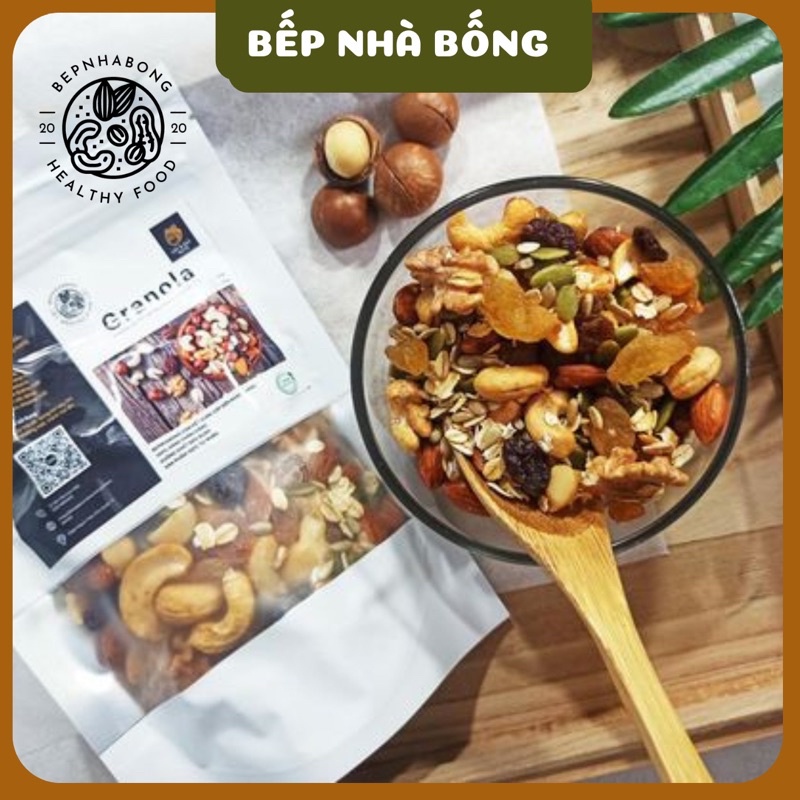 Hạt dinh dưỡng Granola mix 7 loại giảm cân, ăn chay dành cho bà bầu, Gym hũ 250gr (siêu hạt) set dùng thửo