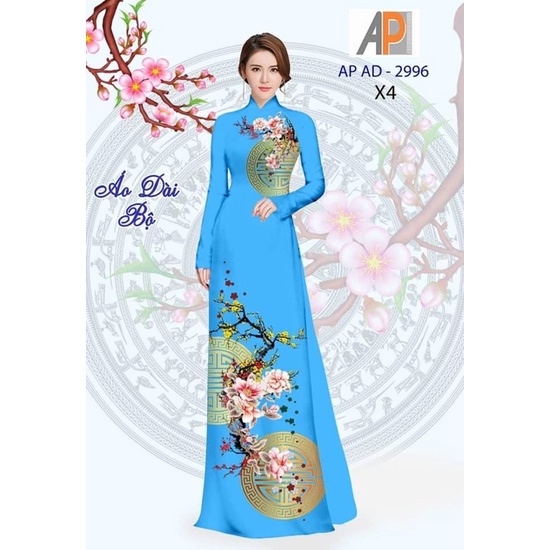 Vải áo dài hoa xuân in 3D