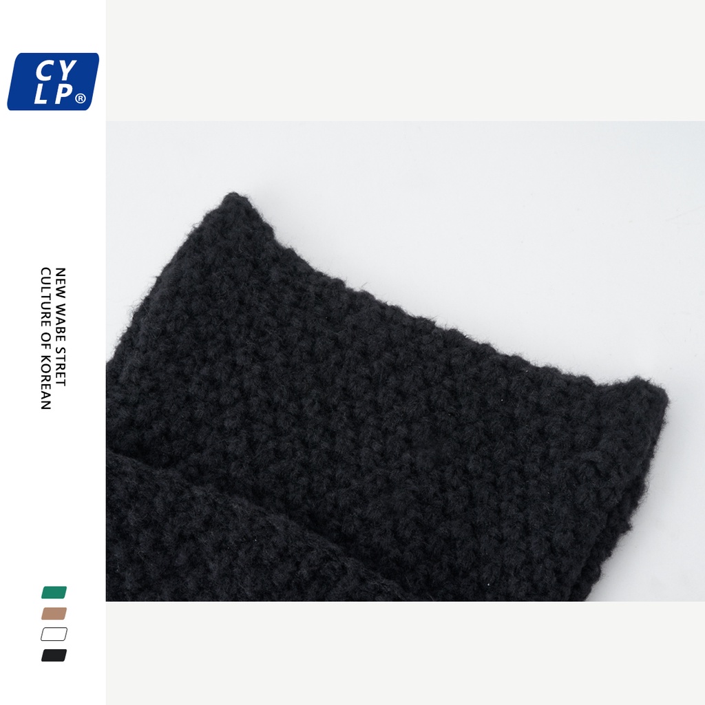 Mũ Len Kẻ Sọc Đính Tai Mèo Dễ Thương Thời Trang Thu Đông Cho Nữ