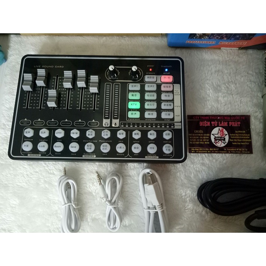 Sound Card MKAI H9 + MIC THU ÂM AMI BM900 Hát Live, Thu Âm - CHUẨN PHÒNG THU
