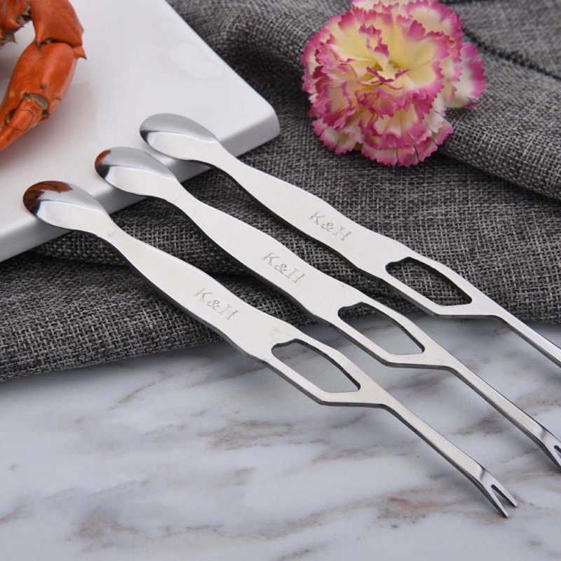Muỗng Nĩa Ăn Hải Sản Bằng Thép Không Gỉ Tiện Dụng Cho Nhà Bếp