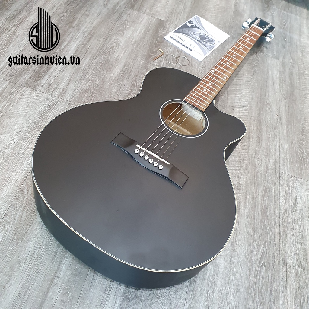 Đàn guitar acoustic SV1 có ty chống cong - Chuyên cho người mới hát nhạc trẻ, đệm, solo - Tặng phụ 6 kiện