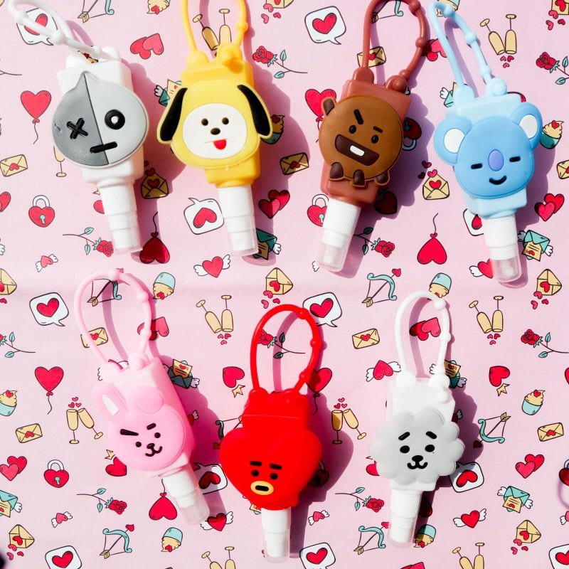 Bình xịt khử trùng tay họa tiết Bts Tata Cooky Koya Chimmy độc đáo