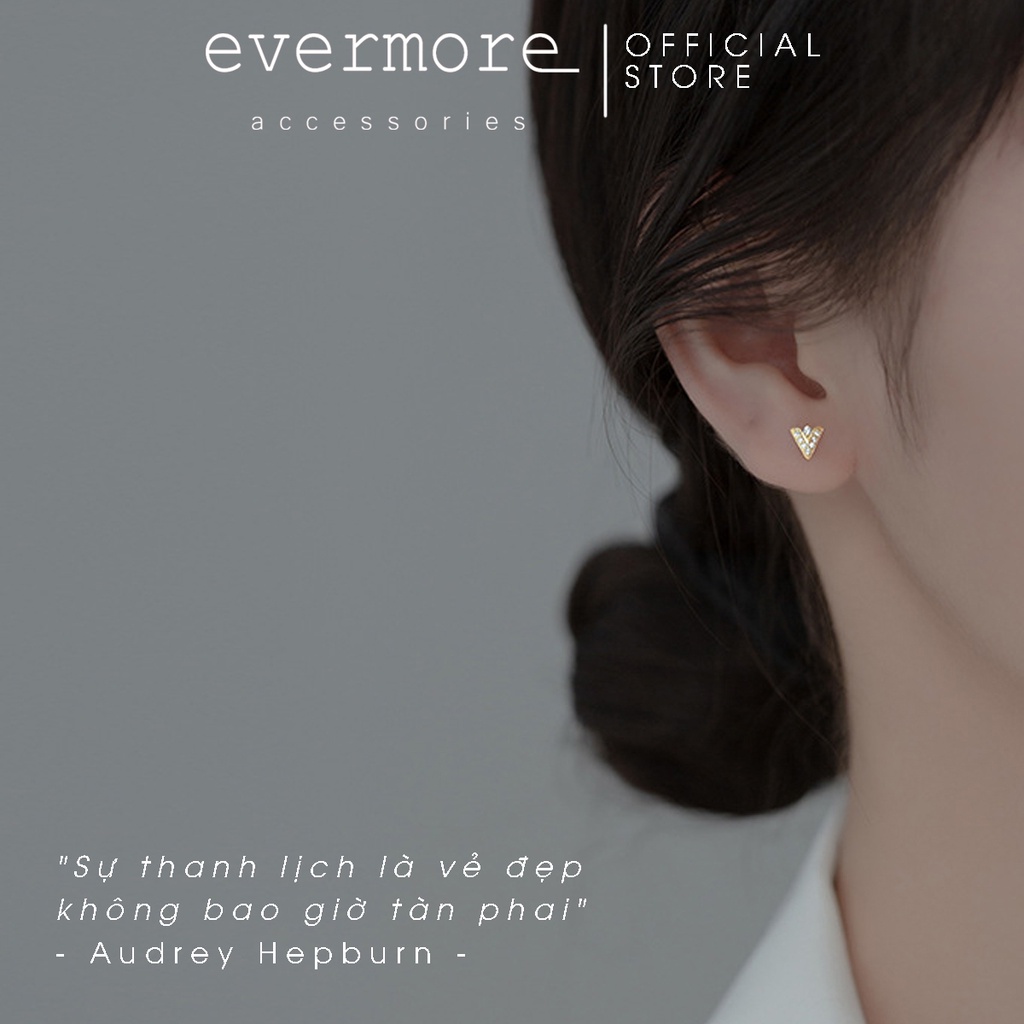 Bông tai bạc EVERMORE, khuyên tai Victoria bạc ý 925 nguyên chất, phong cách minimalism, thanh lịch - H015