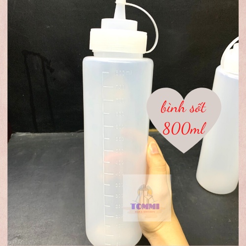 Chai Nhựa Đựng Tương Sốt Sữa Đặc Vòi Xịt Bơm Sốt – Dụng Cụ Pha Chế