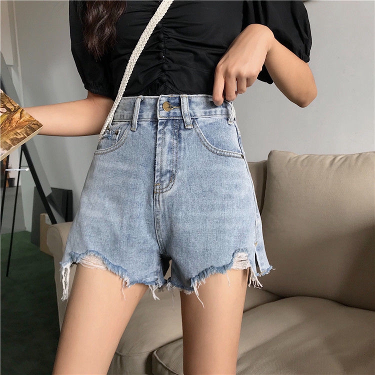 Quần Short Jeans Lưng Cao Phong Cách Hàn Quốc Thời Trang Cho Nữ