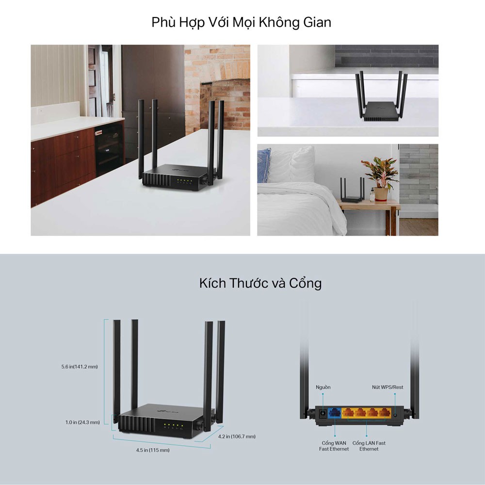 [Hỏa Tốc] Bộ Phát Wifi TP-Link Archer C54 Băng Tần Kép Chuẩn AC 1200Mbps