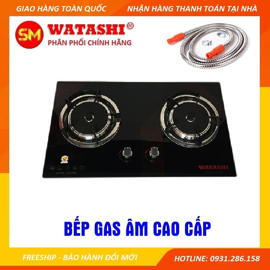 [Tặng dây gas Inox] Bếp Ga Âm Hồng Ngoại WATASHI WA-09BA đầu đốt lớn 165mm - Hàng chính hãng