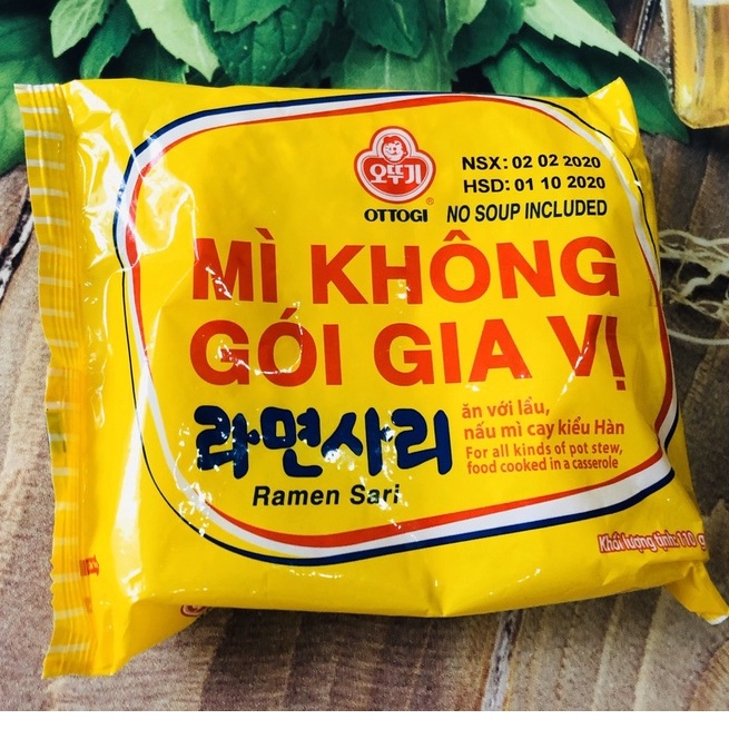 Mì gói không gia vị 110g_Mì Hàn Quốc ăn lẩu_dai ngon