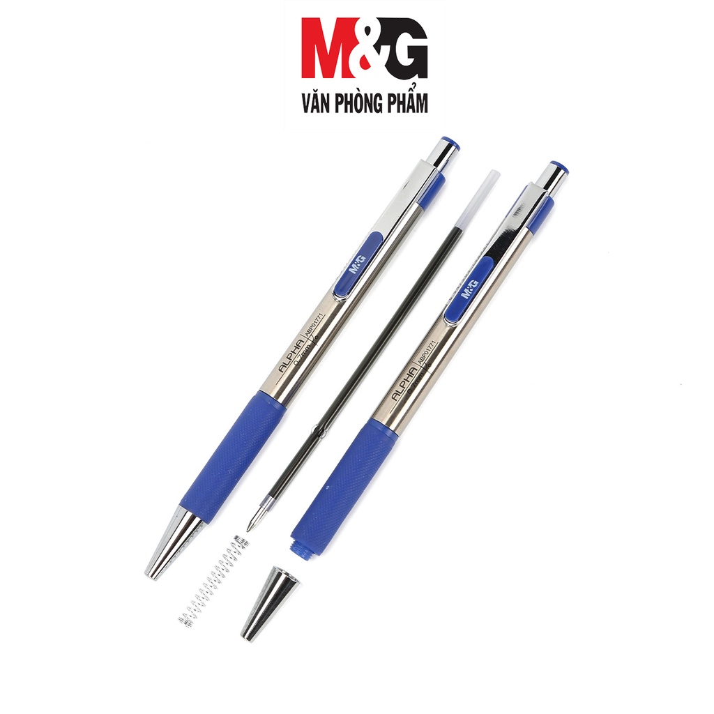 BÚT BI M&G ABP01771A Xanh 0.7mm có nút đệm, viết êm tay - 1 cây