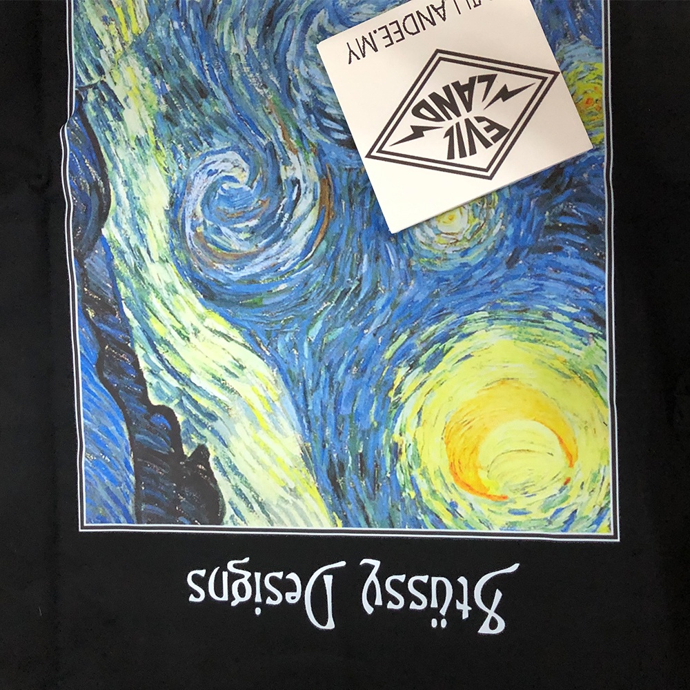 Áo thun Stussy in họa tiết tranh vẽ cá tính trẻ trung hợp thời trang