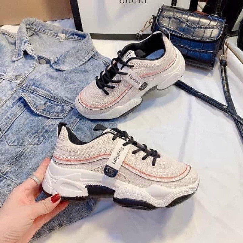 GIÀY THỂ THAO SNEAKER ĐẾ CAO VIỀN ĐƯỜNG CHỈ CÁCH ĐIỆU TT102
