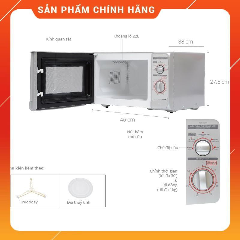 [FreeShip] Lò vi sóng Sharp R-20A1(S)VN, R-21A1(S)VN 22 lít [ Hàng chính hãng - BH 12 tháng ] BM