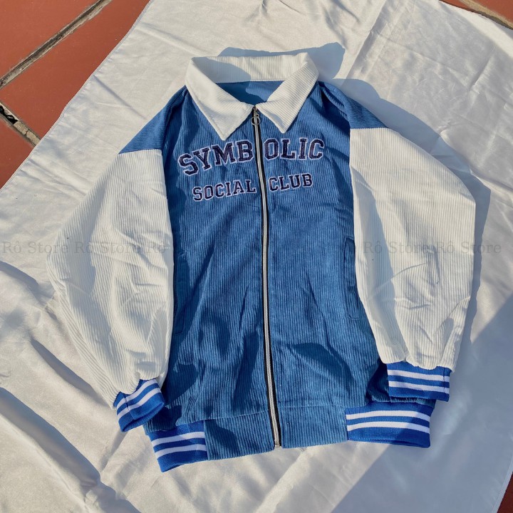 Áo bomber nhung tăm, Áo bomber nữ cổ bẻ có khóa form rộng unisex STORE AK04 | BigBuy360 - bigbuy360.vn