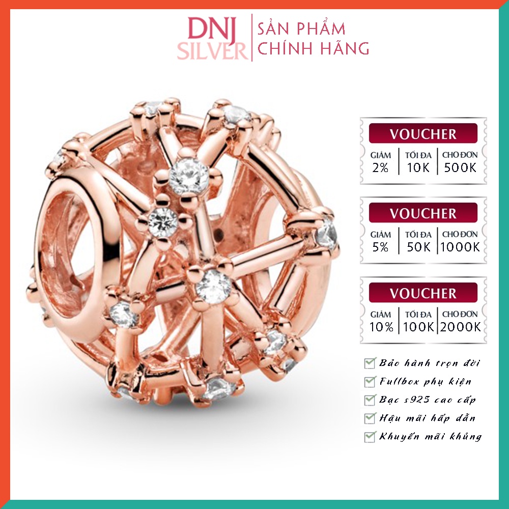 Charm bạc 925 cao cấp, hàng chuẩn bạc - Charm Openwork Star Constellations thích hợp để mix vòng tay charm - DN164