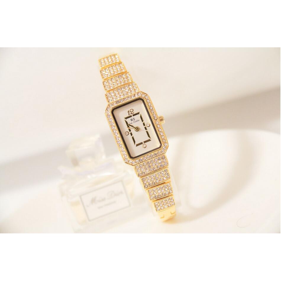 Đồng hồ nữ Bee sister 1138 mặt vuông gắn đá cực xinh | BigBuy360 - bigbuy360.vn