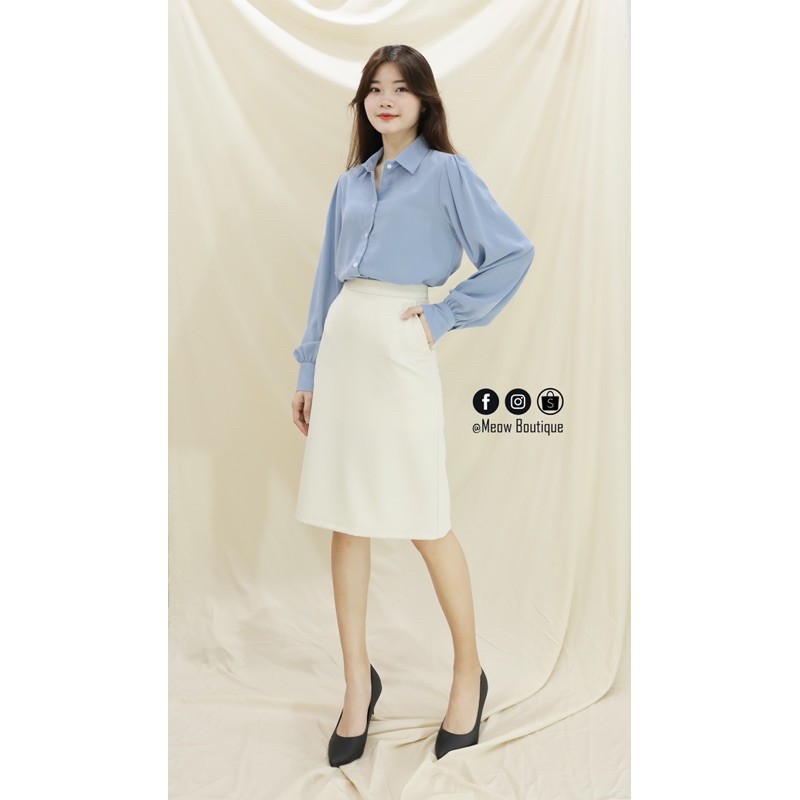 Chân Váy công sở form A midi có túi 2 bên Meow Boutique | BigBuy360 - bigbuy360.vn
