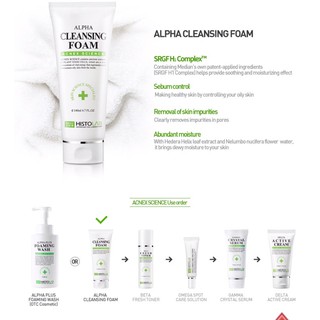 Gel Rửa Mặt Bỏ Mụn Histolab Alpha Cleansing Foam Giúp Làm Sạch Da , Điều Tiết Bã Nhờn Hiệu Quả