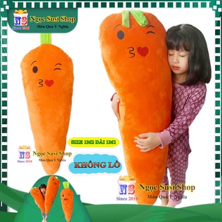 [SIÊU MỊN] GẤU BÔNG GỐI ÔM CÀ RỐT KHỔNG LỒ SIZE 1M2 DÀI 1M1 [LÔNG NHUNG MỊN]