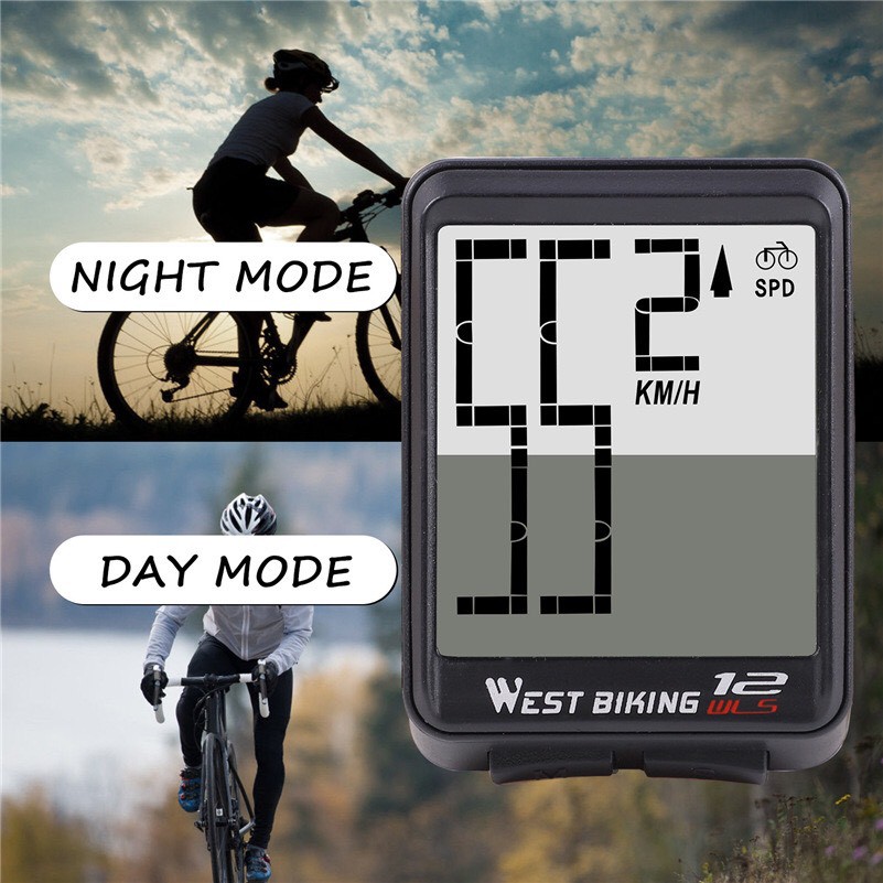 ( Ảnh Thật ) Đồng hồ đo tốc độ không dây cho xe đạp ,màn hình LCD chữ lớn ,Chống Thắm Nước