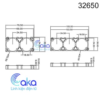Khung ghép đế pin 32650 (1x2)