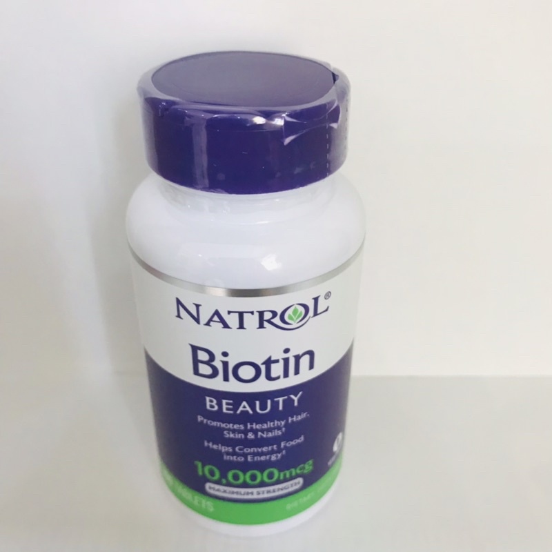 [date xa+ship nhanh] Natrol Biotin 10000mcg 100v hỗ trợ giảm rụng tóc và giúp mọc tóc của Mỹ