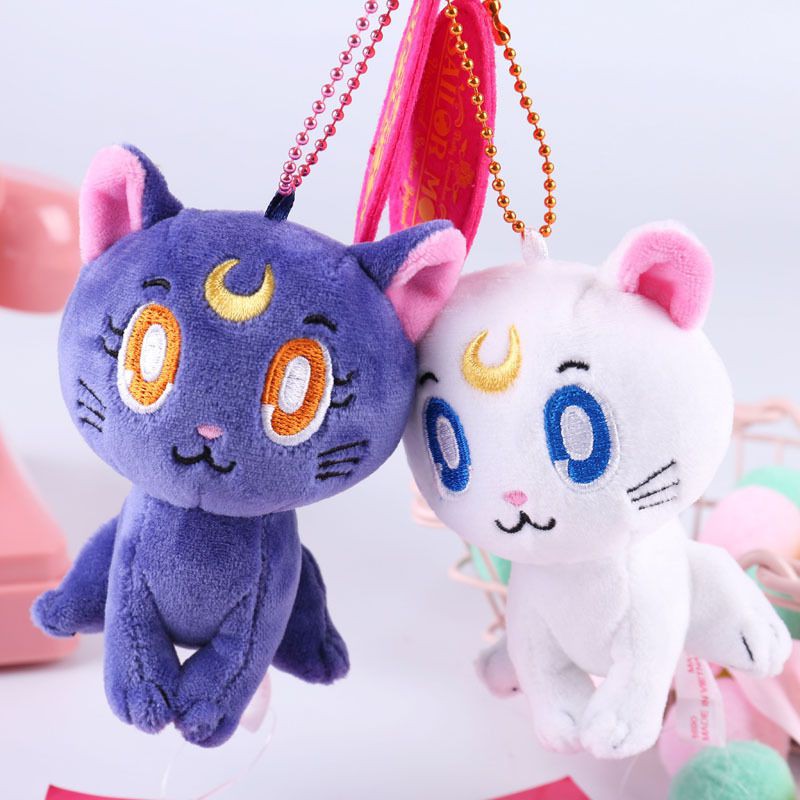 SAILOR MOON LUNA Móc Khóa Thủy Thủ Mặt Trăng Nhồi Bông Dễ Thương