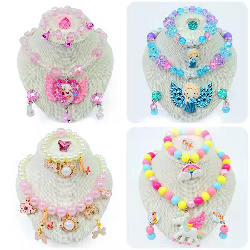 Bộ Vòng Tay Và Vòng cổ Cho Trẻ Em | Vòng cổ Mặt Hình Kỳ Lân Dễ Thương Cho Nữ | Phụ Kiện Thời Trang Trẻ Em