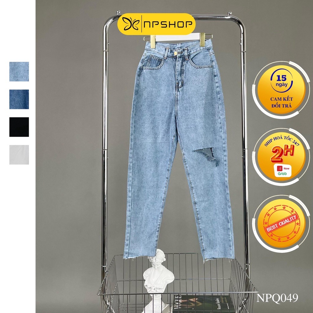 Quần jean baggy nữ lưng cao các kiểu NPQ049