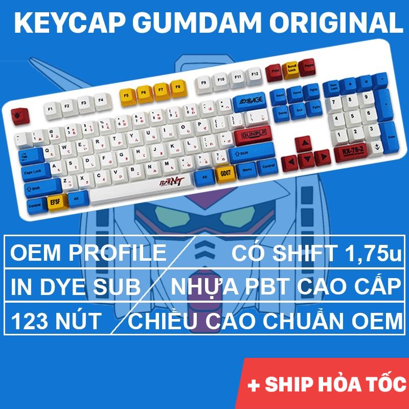 Keycap Gundam Original nhựa PBT cao cấp, Profile OEM, in Dye Sub 123 N