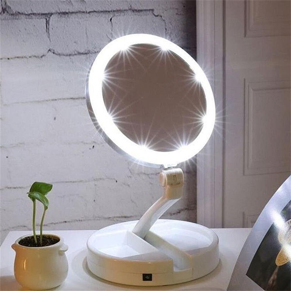 ESPO Gương Trang Điểm Gấp Gọn Bỏ Túi Có Đèn LED Kết Nối USB
