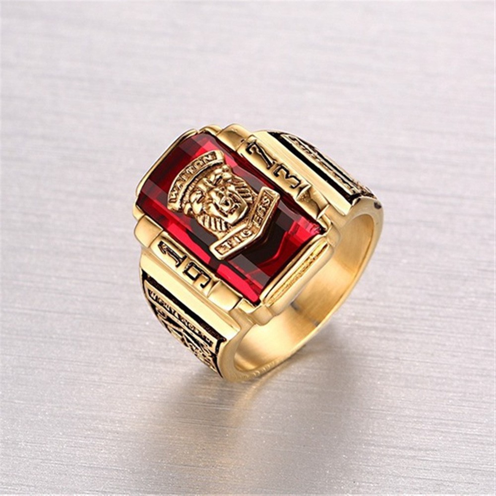 Nhẫn Quân Đội Mỹ 1973, Kiểu Cổ, Nam, Sư Tử