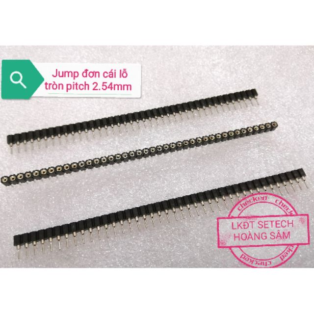 Hàng rào đơn jump đực chân tròn cái lỗ tròn pitch 2.54mm