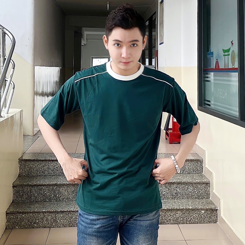 Áo Thun Áo Phông Unisex Nam Nữ Chạy Viền Phối Ulzzang Hot Trend Street Style Mr Smile 99 Shop