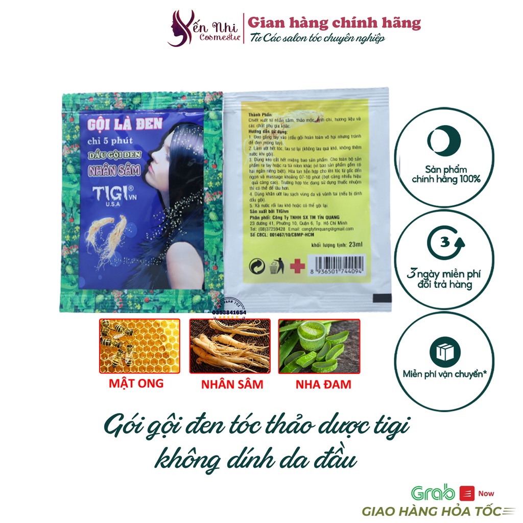 [ Combo 10 GÓI ] Dầu gội đen tóc OZANA dầu gội phủ bạc nhân sâm thảo mộc, Mỹ phẩm tóc yến nhi DG28