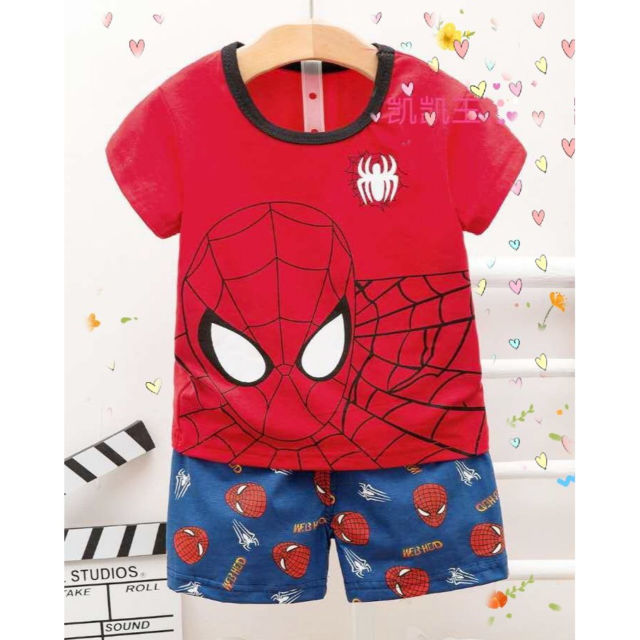 Bộ cộc tay bé trai Siêu Nhân chất cotton mềm, mát - Hàng QC cao cấp