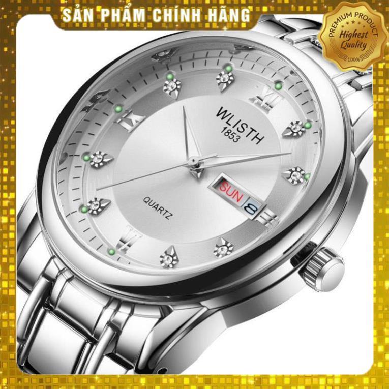 Đồng hồ nam cao cấp dây thép hiệu Wlisth,chống vô nước,chống xước,có dạ quang,bảo hành12 tháng,1 đổi 1