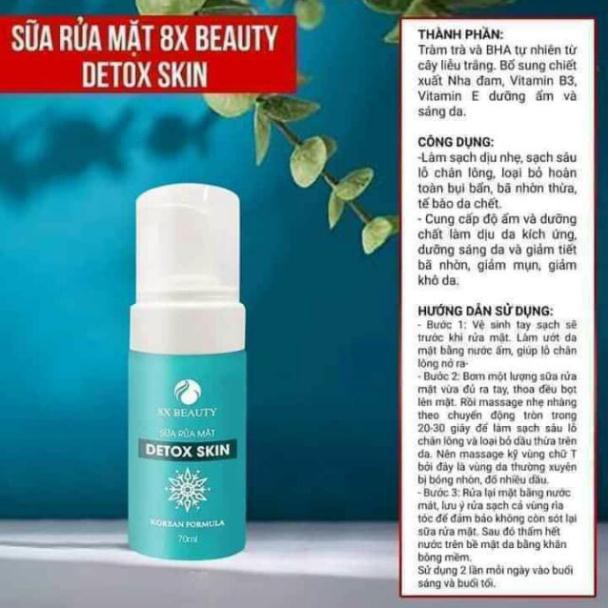 Sữa rửa mặt detox skin. 8x beauty tạo bọt một cách tự nhiên. Làm sạch da. Tẩy trang khi macup .mền mịn từ sâu bên trong