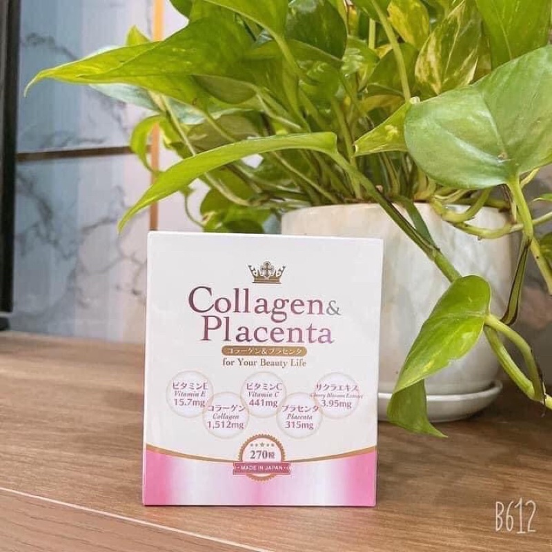 [Hàng_Nhật] Viên uống trắng  da - Trắng hồng - Sáng Mịn  Collagen Placenta 5 in 1 Nhật Bản